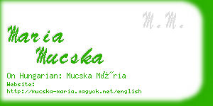 maria mucska business card